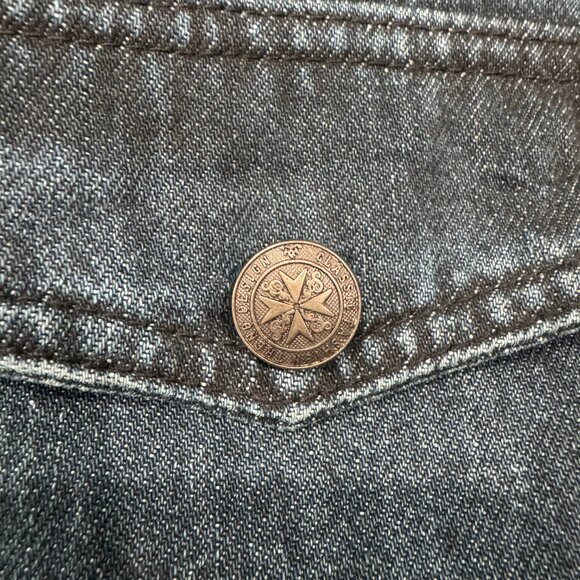 Men's Vintage Stand Collar Denim Jacket New, Size XL - Picture 9 of 17